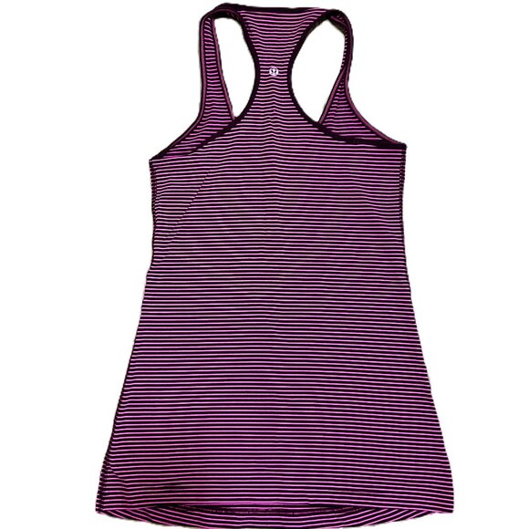 Lululemon Cool Racerback Hyper Stripe Raspberry Glo Light/Plum Size? S-M Women's - Picture 7 of 9